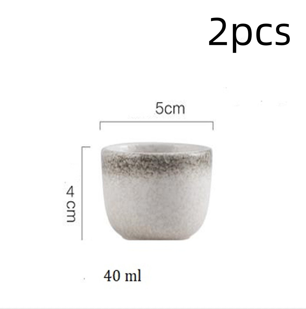 Ceramic Sake Cup - Japanese Retro Wine Glass, High-Temperature Fired Ceramic