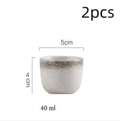 Ceramic Sake Cup - Japanese Retro Wine Glass, High-Temperature Fired Ceramic