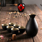 Japanese Sake Set - Handcrafted Ceramic Sake Pot & Cups, Ancient-Inspired Design