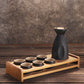 Japanese Sake Set - Handcrafted Ceramic Sake Pot & Cups, Ancient-Inspired Design