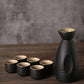 Japanese Sake Set - Handcrafted Ceramic Sake Pot & Cups, Ancient-Inspired Design