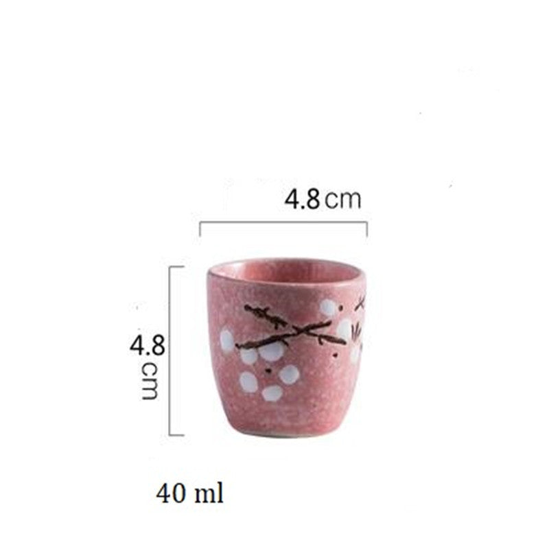 Ceramic Sake Cup - Japanese Retro Wine Glass, High-Temperature Fired Ceramic