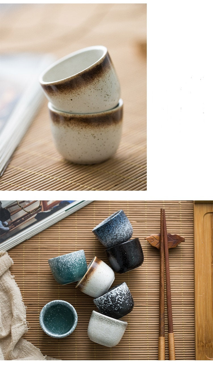 Ceramic Sake Cup - Japanese Retro Wine Glass, High-Temperature Fired Ceramic