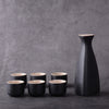 Sakura Vintage Sake Set - Japanese Ceramic Sake Pot & Cups, Handcrafted Coarse Pottery