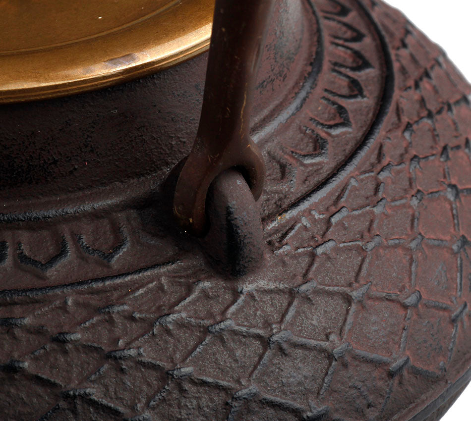 Akari “Purple Bamboo” Cast Iron Teapot - 0.9L Japanese-Style Kettle with Copper Detailing