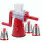 4-in-1 Manual Vegetable Cutter & Slicer - Multifunctional Round Mandoline with Meat Grinder & Sausage Maker