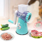 4-in-1 Manual Vegetable Cutter & Slicer - Multifunctional Round Mandoline with Meat Grinder & Sausage Maker