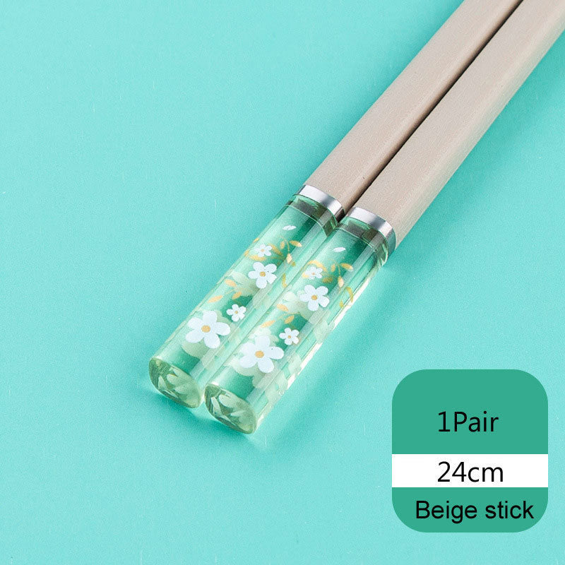 Non-Slip Alloy Chopsticks - Japanese Cherry Blossom Design