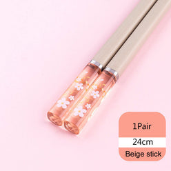 Non-Slip Alloy Chopsticks - Japanese Cherry Blossom Design