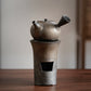 Gilded Side-Handle Kyusu Teapot - Handmade Japanese Pottery Teapot with Ceramic Glaze Finish
