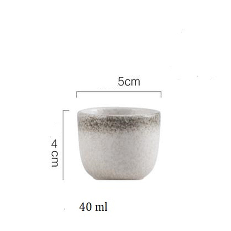 Ceramic Sake Cup - Japanese Retro Wine Glass, High-Temperature Fired Ceramic