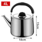 Stainless Steel Kettle - Food-Grade 304 Steel Whistling Kettle for Gas & Induction Cooktops