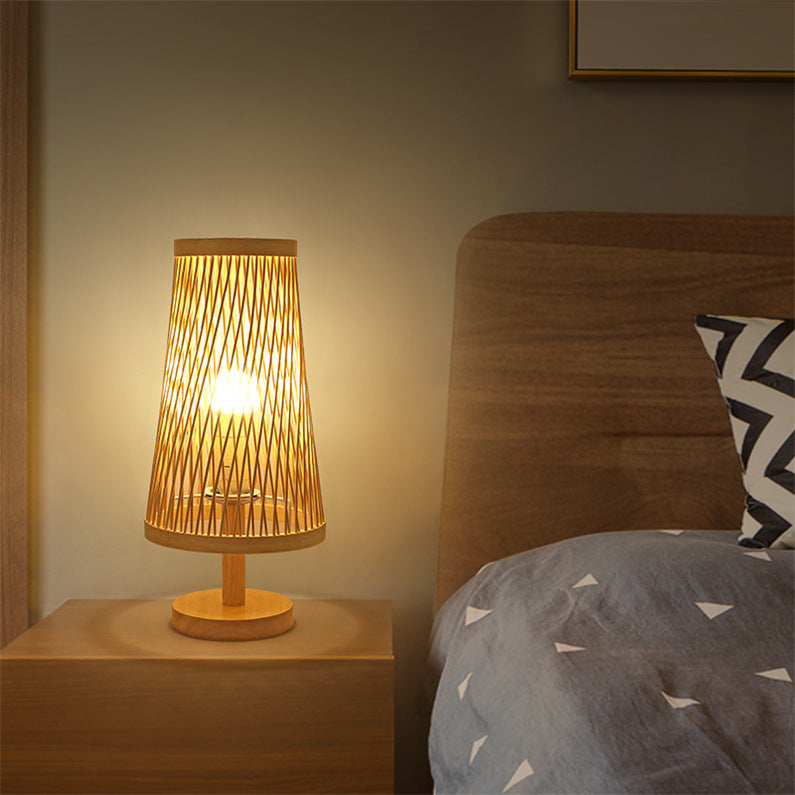 Japanese Atmosphere Table Lamp - Rechargeable Bamboo Light, Retro Minimalist Design