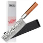 7" Nakiri Knife - Hand-Forged Hammered Japanese Vegetable Knife with Mirror Blade & Olivewood Handle