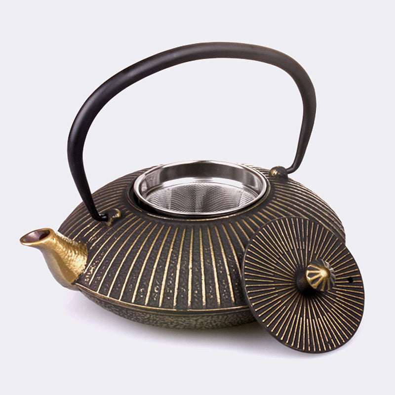 Akari “Ancient” Japanese Cast Iron Kettle - Handcrafted 1L+ Tetsubin Teapot for Boiling Water & Tea Rituals