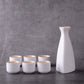 Sakura Vintage Sake Set - Japanese Ceramic Sake Pot & Cups, Handcrafted Coarse Pottery