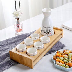 Japanese Sake Set - Handcrafted Ceramic Sake Pot & Cups, Ancient-Inspired Design