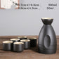 Japanese Sake Set - Handcrafted Ceramic Sake Pot & Cups, Ancient-Inspired Design