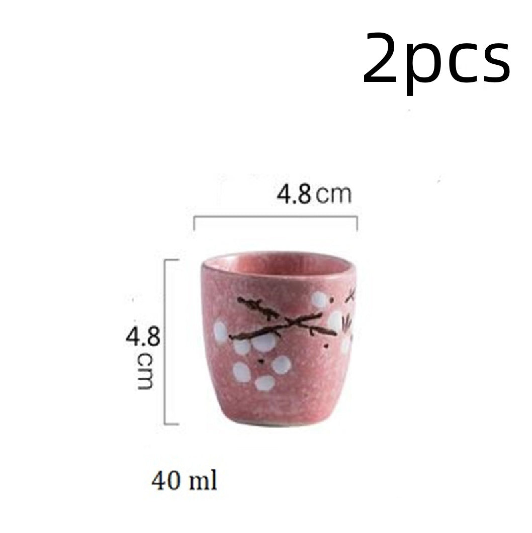 Ceramic Sake Cup - Japanese Retro Wine Glass, High-Temperature Fired Ceramic