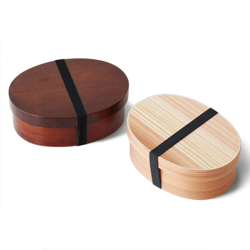 Wooden Bento Box - Natural Japanese Lunch Box for Daily Meals and Picnics