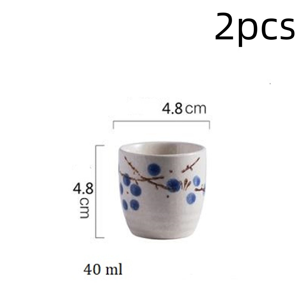 Ceramic Sake Cup - Japanese Retro Wine Glass, High-Temperature Fired Ceramic