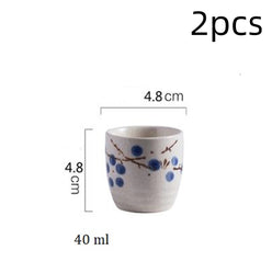 Ceramic Sake Cup - Japanese Retro Wine Glass, High-Temperature Fired Ceramic