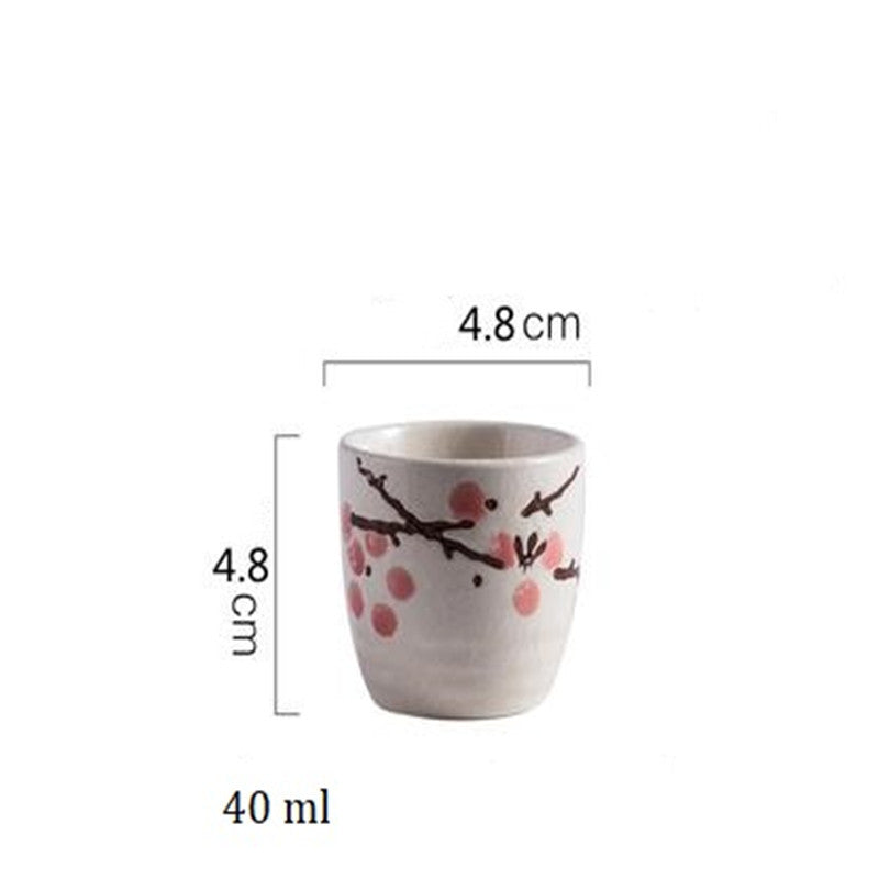 Ceramic Sake Cup - Japanese Retro Wine Glass, High-Temperature Fired Ceramic