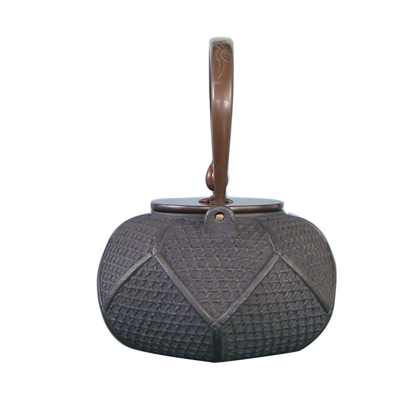 Akari Hand-Painted Cast Iron Pot - Japanese Tea Set Kettle with Half-Lid Design