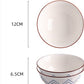 Japanese Ceramic Bowl - Single Large Porcelain Bowl with Underglaze Finish