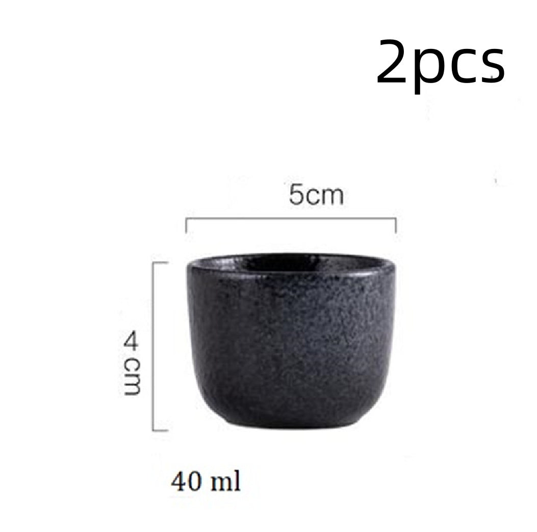 Ceramic Sake Cup - Japanese Retro Wine Glass, High-Temperature Fired Ceramic