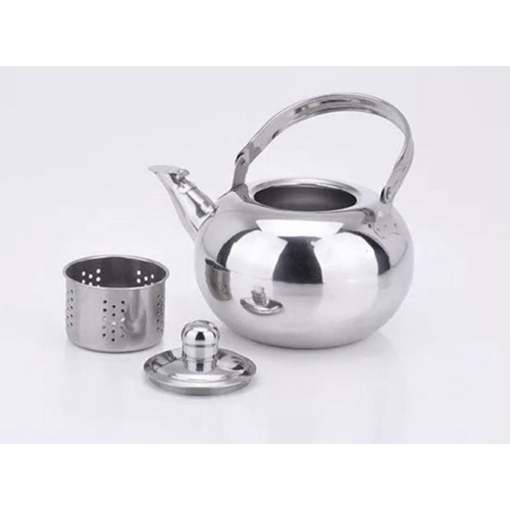 Thickened Stainless Steel Teapot - 1.6L Spherical Kettle for Tea, Milk & Hot Water