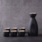 Sakura Vintage Sake Set - Japanese Ceramic Sake Pot & Cups, Handcrafted Coarse Pottery