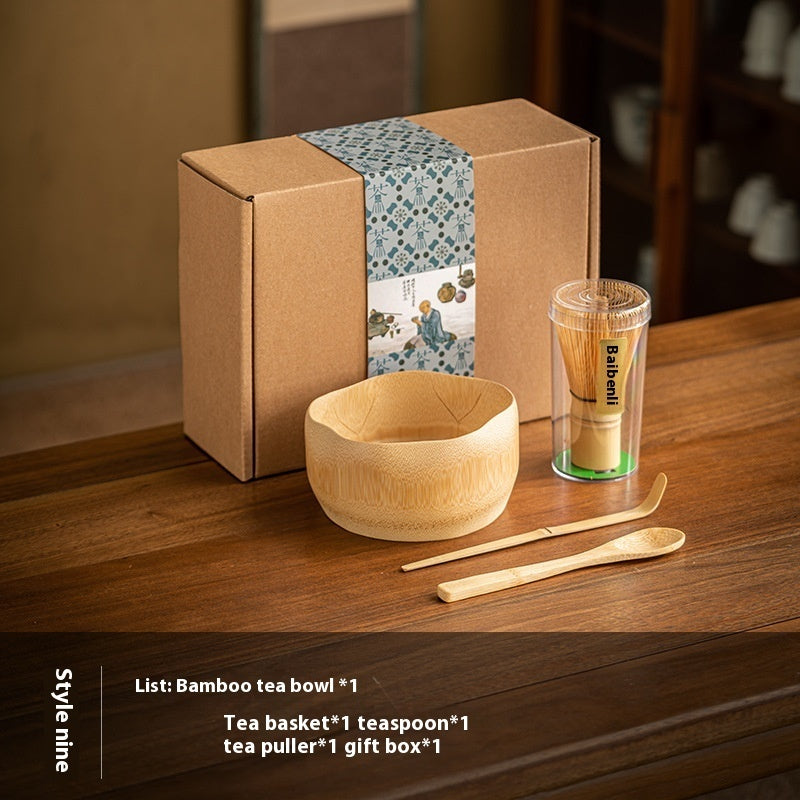 Matcha Tools Blender Set - Complete Bamboo Matcha Whisk & Bowl Set