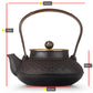 Akari “Purple Bamboo” Cast Iron Teapot - 0.9L Japanese-Style Kettle with Copper Detailing
