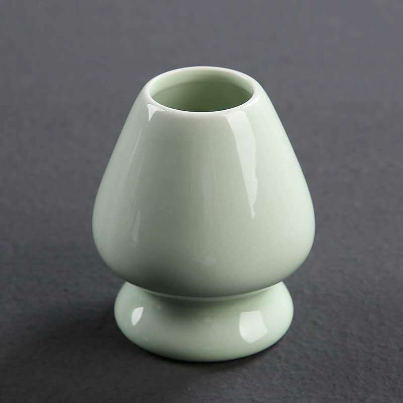 Traditional Ranzhu Matcha Mixer Set - Japanese Ceramic Tea Whisk Holder & Stand