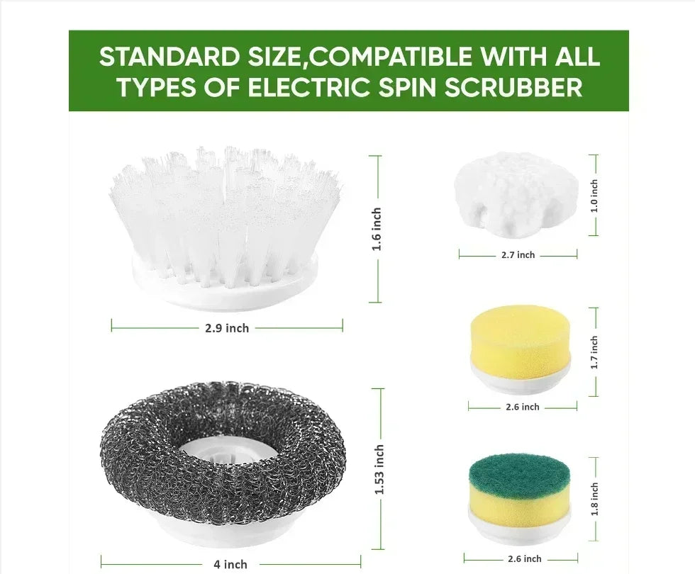 Electric Spin Scrubber with 5 Brush Heads