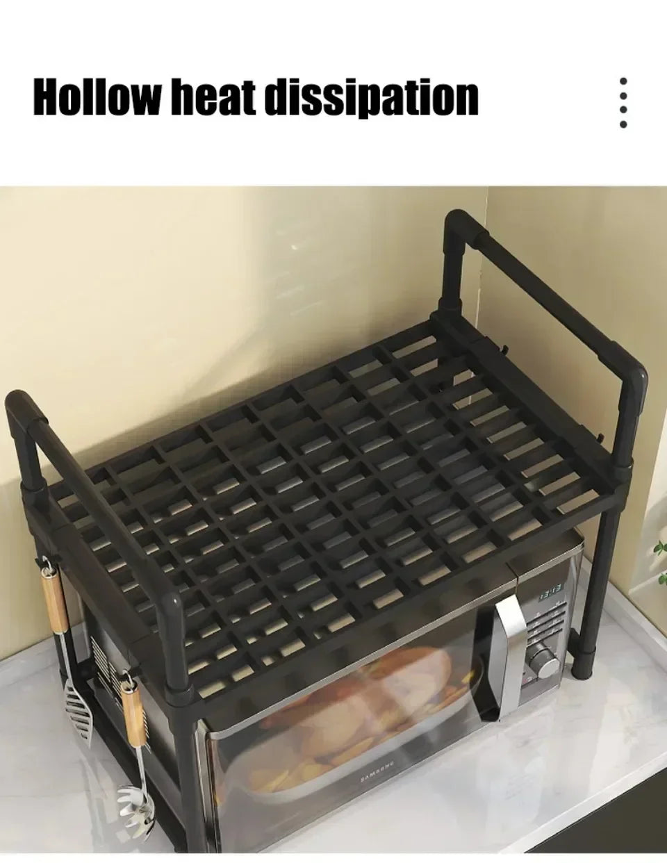 Adjustable Multi-Layer Kitchen Organizer with Heat-Safe Open Design