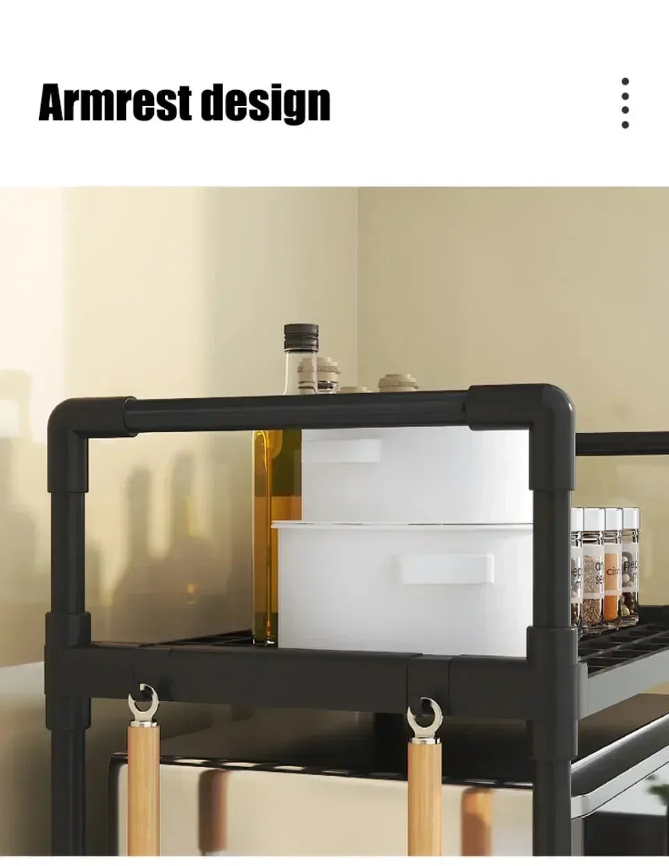 Adjustable Multi-Layer Kitchen Organizer with Heat-Safe Open Design