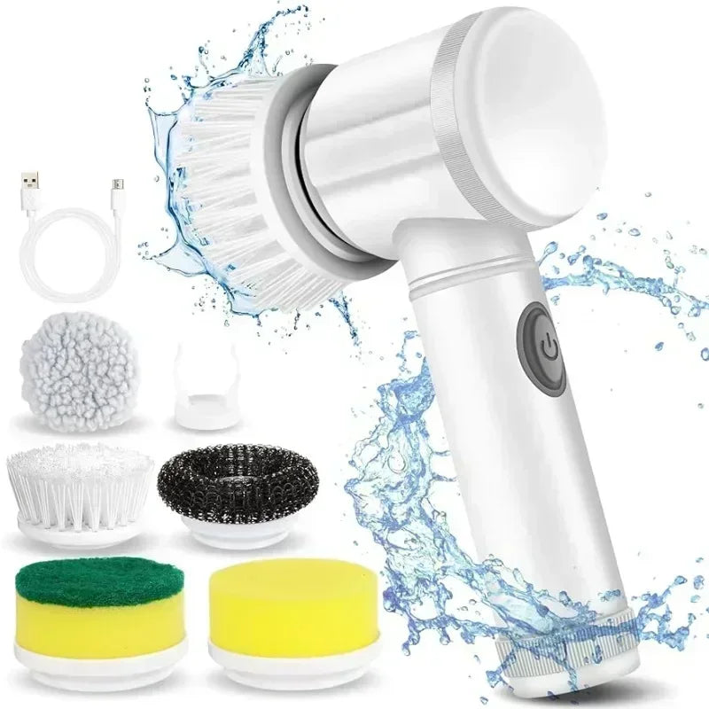 Electric Spin Scrubber with 5 Brush Heads