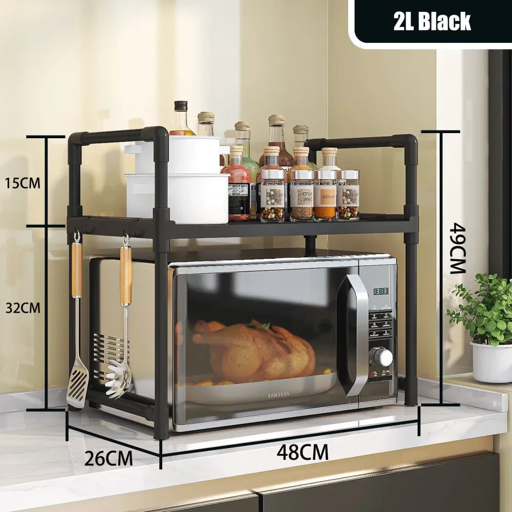 Adjustable Multi-Layer Kitchen Organizer with Heat-Safe Open Design