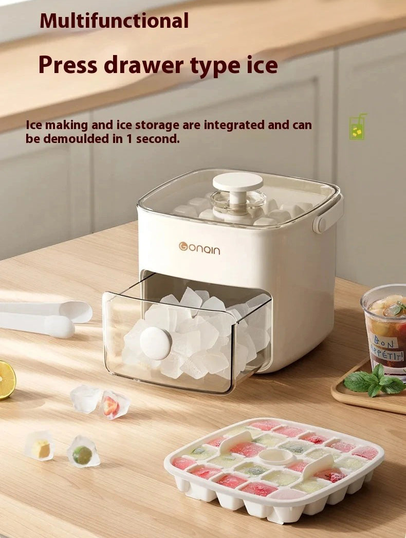 Easy-Press Ice Cube Tray – Portable Ice Maker for Perfect Cubes Every Time