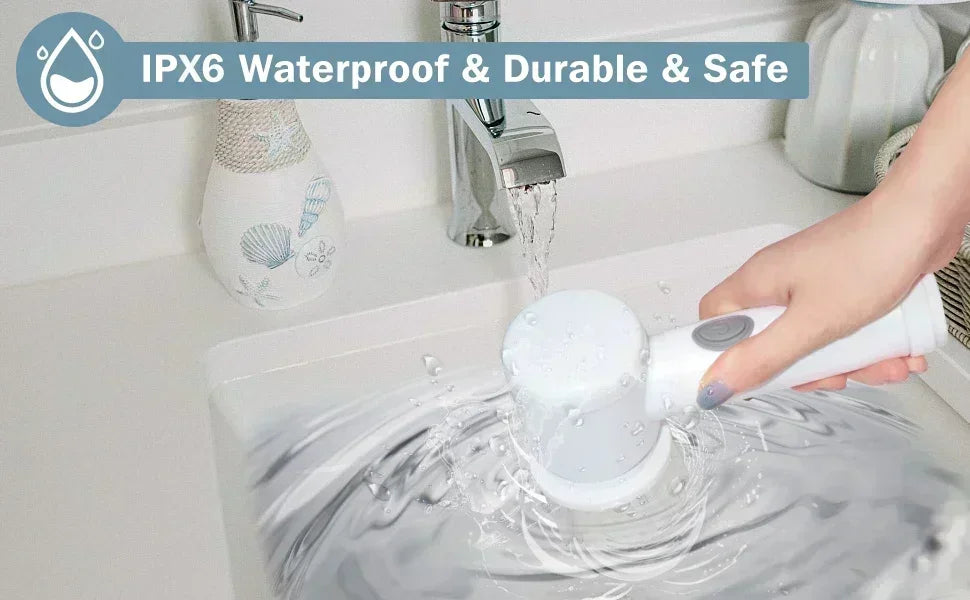 Electric Spin Scrubber with 5 Brush Heads