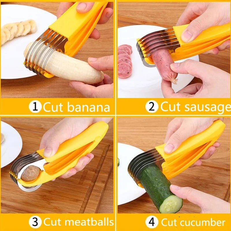 Quick-Slice Kitchen Tool – Effortless Banana, Sausage & Cucumber Cutter