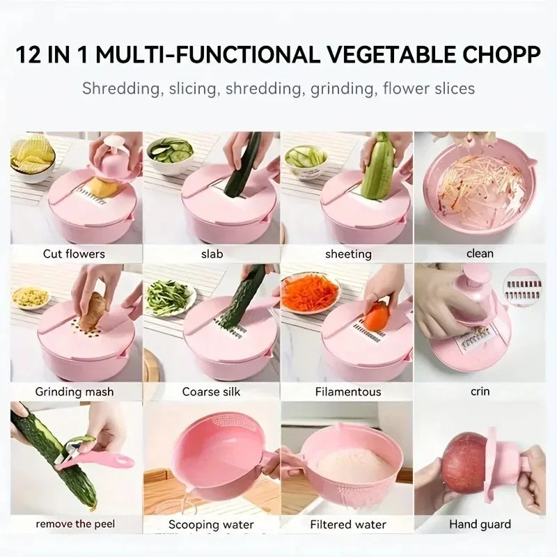 12-in-1 Vegetable Chopper with Container