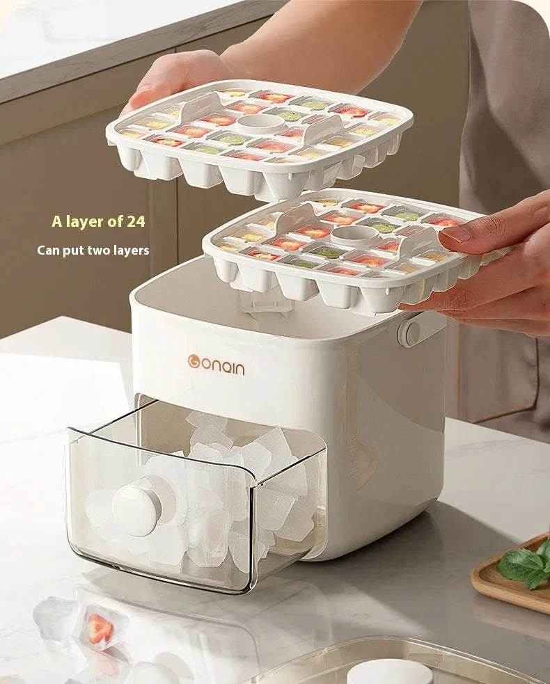 Easy-Press Ice Cube Tray – Portable Ice Maker for Perfect Cubes Every Time