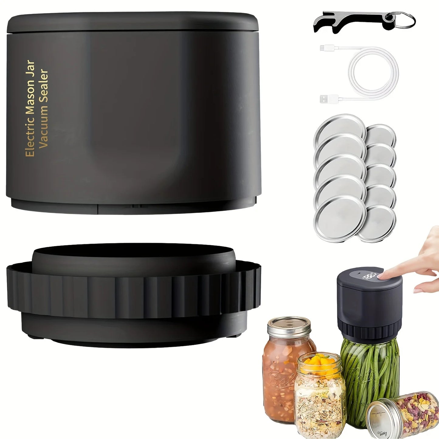 Reusable Mason Jar Vacuum Sealer – Seal, Open & Reseal Anytime