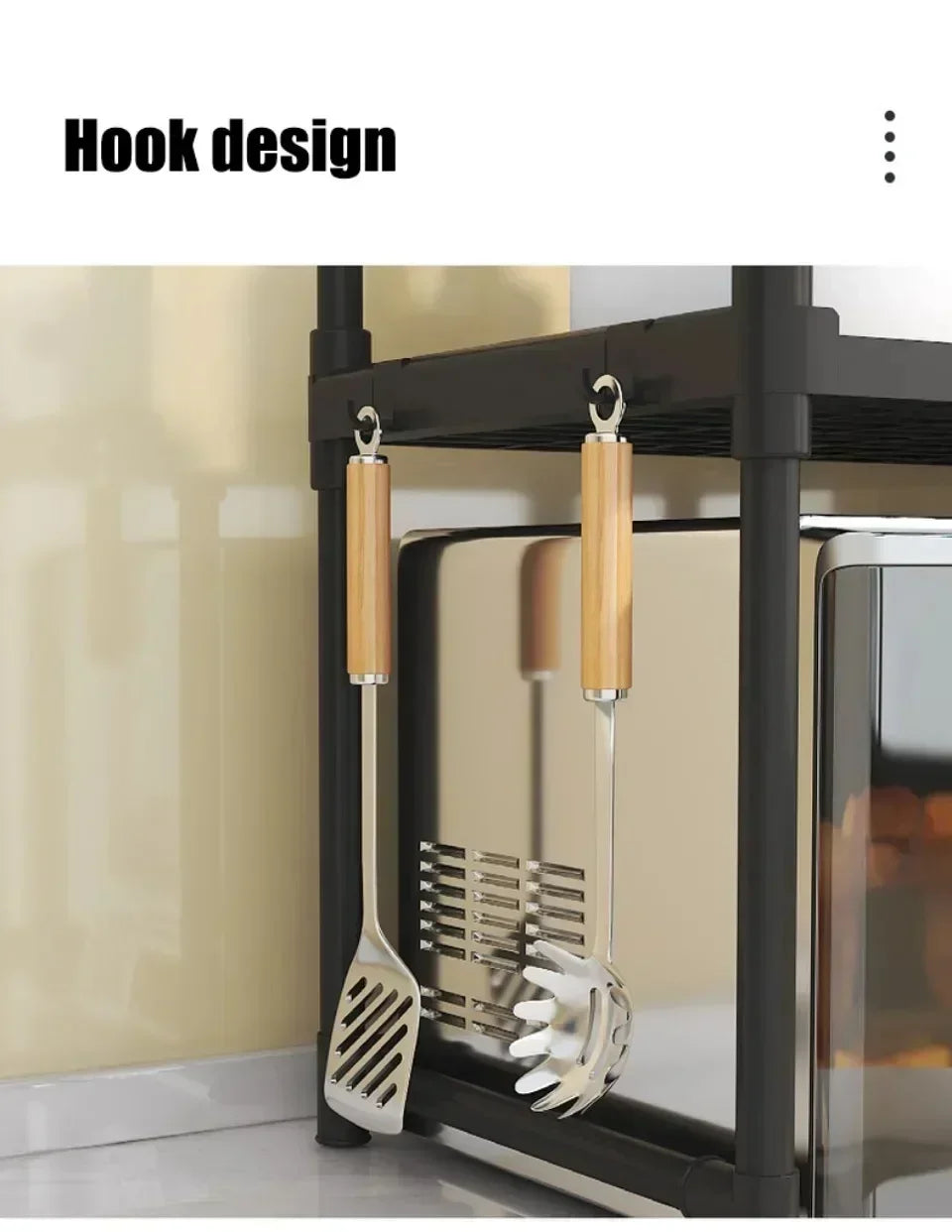 Adjustable Multi-Layer Kitchen Organizer with Heat-Safe Open Design