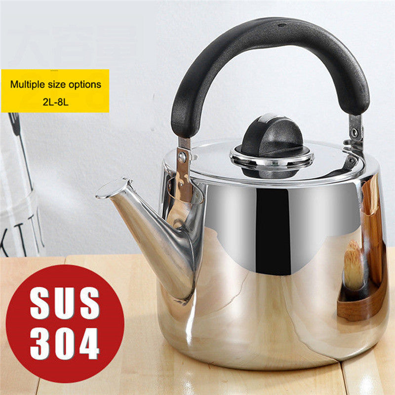 Stainless Steel Kettle - Food-Grade 304 Steel Whistling Kettle for Gas & Induction Cooktops