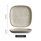 Retro Ceramic Sushi & Dumpling Plate - Rectangular Japanese Tableware in Mesh White or Bronze