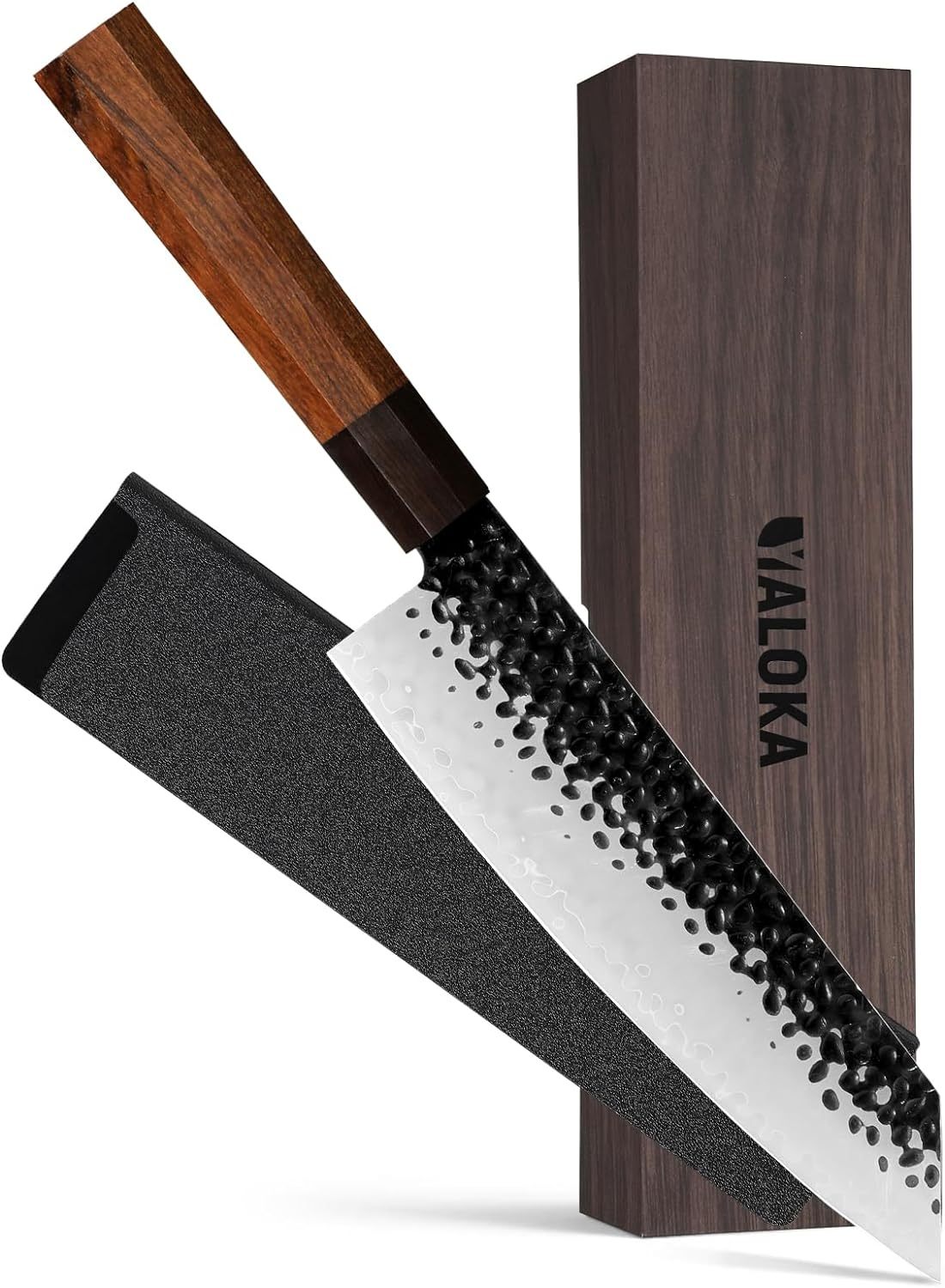 Akari 8" Gyuto Knife - 3-Layer High-Carbon Japanese Steel, Hand-Forged Professional Chef’s Knife